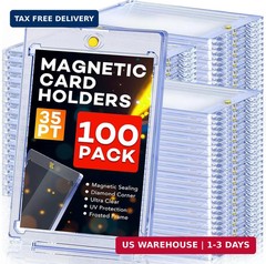 100ct Magnetic Card Holders, Magnetic 35pt One Touch Card Holders, U-V Protectio