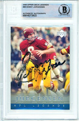 2000 -SONNY JURGENSEN- BECKETT Signed/Autograph/Auto UD LEGENDS Football Card