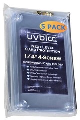 UVBLOC Baseball Card Holder Cases (5 Pack) Protectors Hard Plastic Screw Down