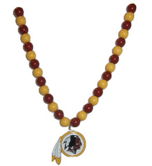 Washington Redskins Fan Bead Necklace w/ Team Logo – NFL Football