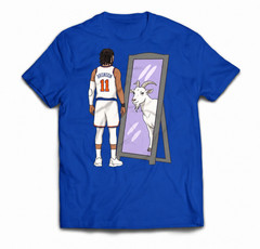 Jalen Brunson GOAT Shirt New York Basketball Fan Tee Royal Blue Unisex