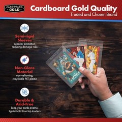 Cardboard Gold Card Saver 1-200Count – Semi Rigid Card Holder, Trading Card Prot
