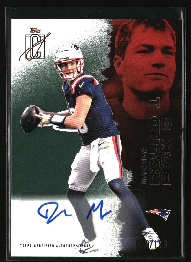 2025 Topps Signature Class #38 Drake Maye Autographs Green #/150