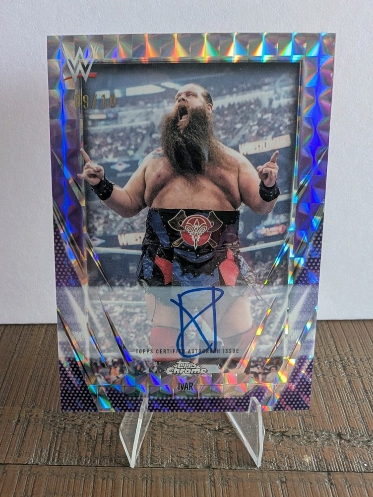 Ivar 2026 Topps Chrome WWE Auto purple geometric War Raiders /10