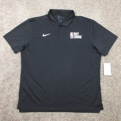 NBA Polo Shirt Mens XL Black Solid Draft Combine Nike Drifit Performance NEW