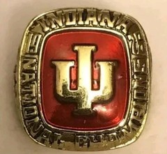 1976 INDIANA HOOSIERS (32-0) UNDEFEATED CHAMPIONSHIP SIZE 11 RING WITH BLACK BOX