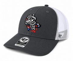 Rocket City Trash Pandas MiLB 47 Brand Trucker Adjustable Hat – Gray & White