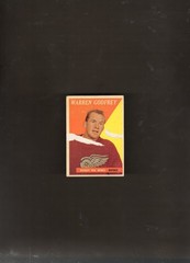 1958-59 TOPPS HOCKEY CARD #58 WARREN GODFREY PAPER PULLS ON FRONT RED WINGS