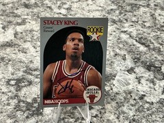 1990-91 NBA Hoops Stacey King Signed Rookie Card #66 Autographed Chicago Bulls