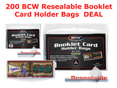 200 BCW Resealable Booklet Card Holder Bags Protector Archival Quality Acid Free