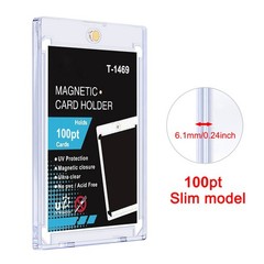 1-100x 100pt Slim Magnetic Trading Card Holder One-Touch Hard Case UV Protection