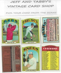 1972 TOPPS BASEBALL 174 TO 359 / SEE DROP DOWN MENU FOR CARD YOU WILL RECEIVE.