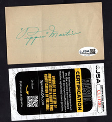 «PEPPER» MARTIN Signed Autograph Auto 5×3″ Index Card Cut Cardinals JSA 💎 COA