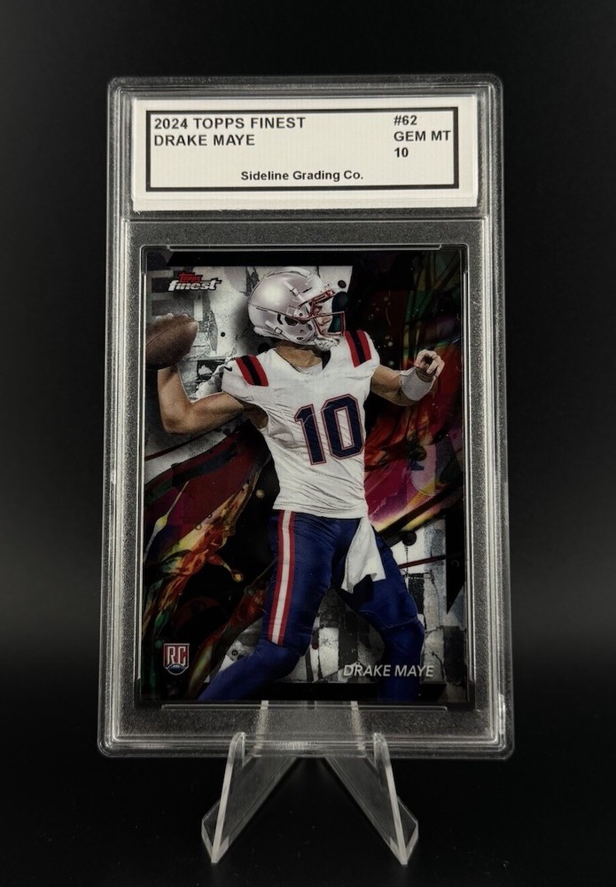 Drake Maye Rookie Graded 10 Gem Mint 2024 Topps Finest RC #62 Patriots