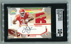 2003 UD SPX Larry Johnson RC Jersey AUTO 134/1100 SGC 10 GEM MINT 💎