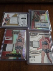 Holly Holm 4 Card Memorabilia and Auto Lot. Three Cards Numbered. See details.