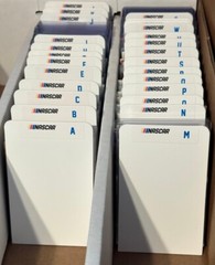 (26) TALL Sports Card Dividers with 26 FREE NASCAR A-Z Labels Set