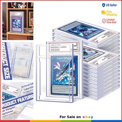 Acrylic Trading Card Case Holder 24 Pack Graded Card Slab Protector with Label