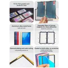 5PCS Magnetic Metal Slabs Protector for PSA Graded Cards Stackable Case Sleeves