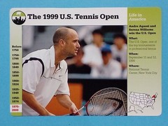 1994-2001 Grolier Inc Life In America 6.25×4.5 1999 Andre Agassi #132-8 🎾