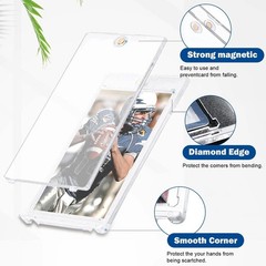 50PCS 35pt Magnetic Card Holder for Cards, One Touch Hard Plastic Thick Cases