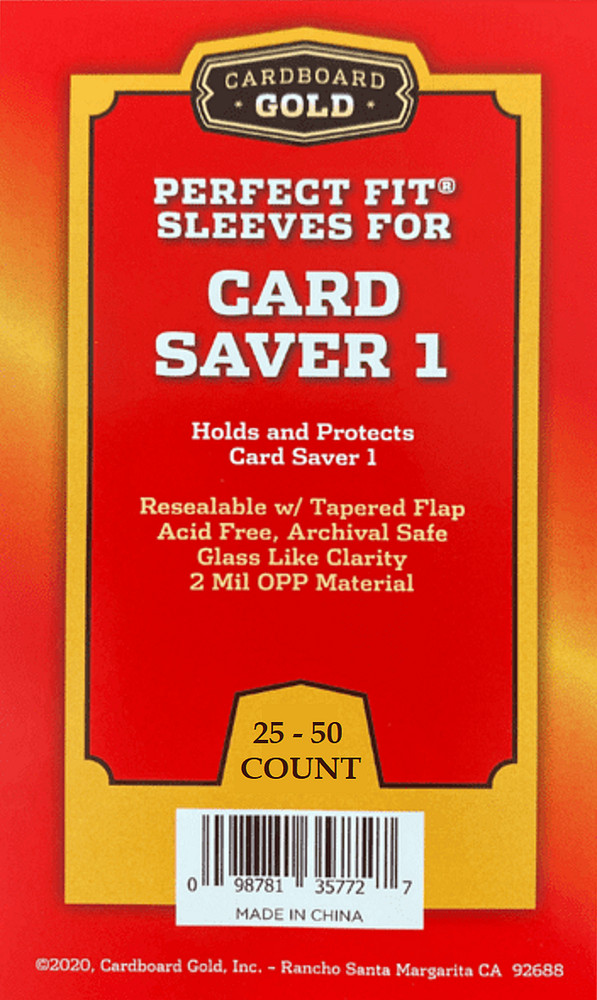 (25-50 COUNT) Cardboard Gold Perfect Fit Sleeves for Card Saver 1 FREE SHIPPING