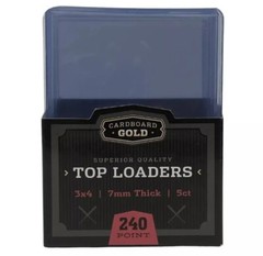 5 Ultra CBG 7mm 240pt Thick Relic Top Loaders 3X4 Cardboard Gold Pro