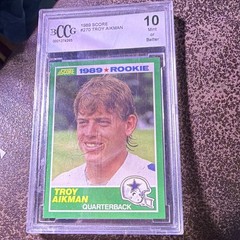 Score 1989 Score Troy Aikman #270 Rookie Dallas Cowboys BCCG 10