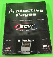 100 BCW PRO 2-POCKET ALBUM PAGES FOR COVERS, PHOTOS, POSTCARDS, ARCHIVAL SAFE