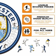 Official MAN CITY Football Club LARGE Crest Wooden Puzzle – New & Sealed 500 pcs