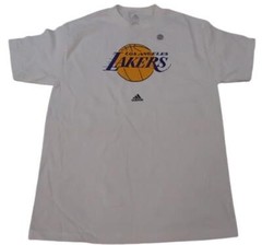 New Los Angeles Lakers Mens Size L Large Adidas White Shirt