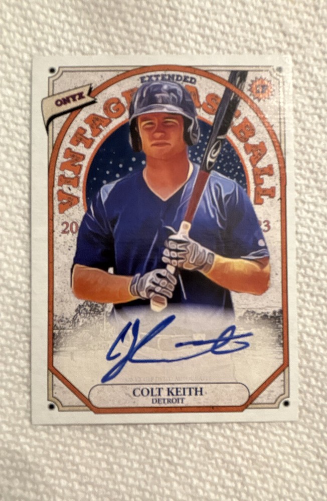 2023 Onyx Vintage Extended – Autographs Colt Keith #OACK Blue Ink (AU, RC)