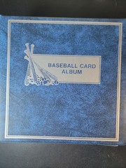 Vintage Baseball Card Album Holder With Over 50 Sleeves 3 Ring Binder Blue