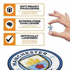 Official MAN CITY Football Club LARGE Crest Wooden Puzzle – New & Sealed 500 pcs