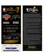 NY Knicks Vs SA Spurs NBA Finals Game 5 Commemorative Ticket Stub Custom