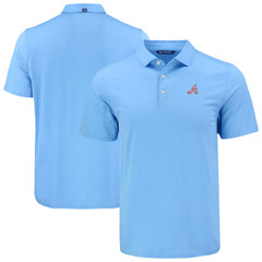 sale- Atlanta Braves Cutter & Buck Coastline Epic Comfort Eco Recycled Polo