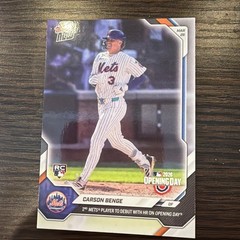 2026 Topps Now Carson benge New York Mets Debut 3/26/26 #3 Rookie Card