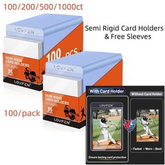 100/500/1000/2000CT PSA Semi Rigid Card Holders & Sleeves For 35pt Trading Cards