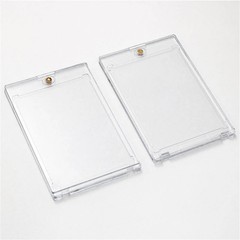 50PCS 35pt Magnetic Card Holder for Cards, One Touch Hard Plastic Thick Cases
