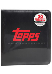 Topps Official 3-Ring Collector Binder + 20 Pages Holds 360 Cards – Black^