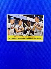 1958 Topps #351 Braves’ Fence Busters Milwaukee Braves mid-level EX-MT B58#351A1