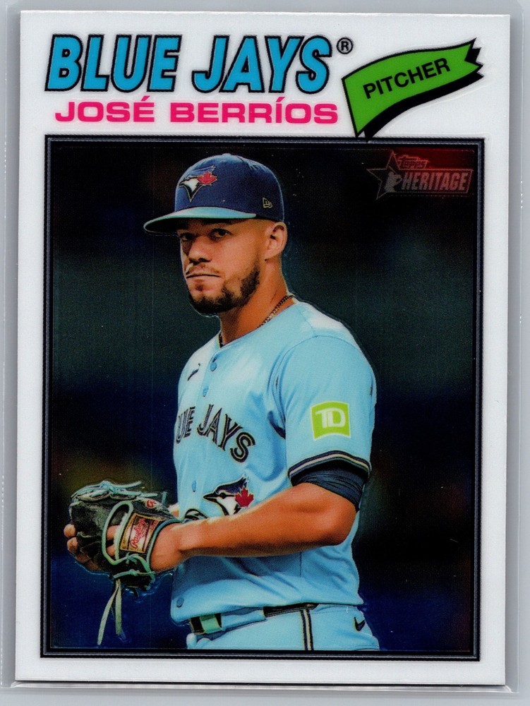 José Berríos Chrome 2026 Topps Heritage Blue Jays #56