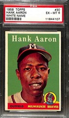 1958 Topps #30 Hank Aaron White Name PSA 6 EX-MT 11844107