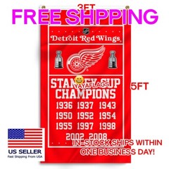 Detroit Red Wings Flag Banner 3×5 FT Hockey Team Fans Champions NHL