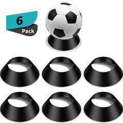 Blulu 6 Pcs Memorabilia Ball Display Stand Pedestal Holder Black