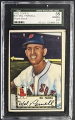 1952 Topps #30 Mel Parnell Black Back SGC 2.5 In the Boston Red Sox HOF