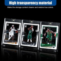 50PCS 35pt Magnetic Card Holder for Cards, One Touch Hard Plastic Thick Cases