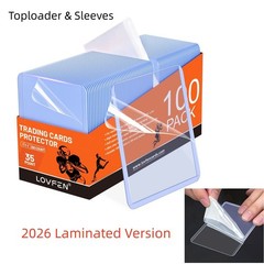 2026 Version 100ct 3×4 Laminated Toploaders & 100 Sleeves For 35pt Trading Cards