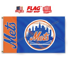 New York Mets Flag 3×5 FT Banner Logo Grommets Man Cave US Seller FREE Shipping