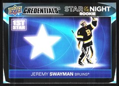 2021-22 Upper Deck Credentials #1SR-5 Jeremy Swayman Star of the Night RC